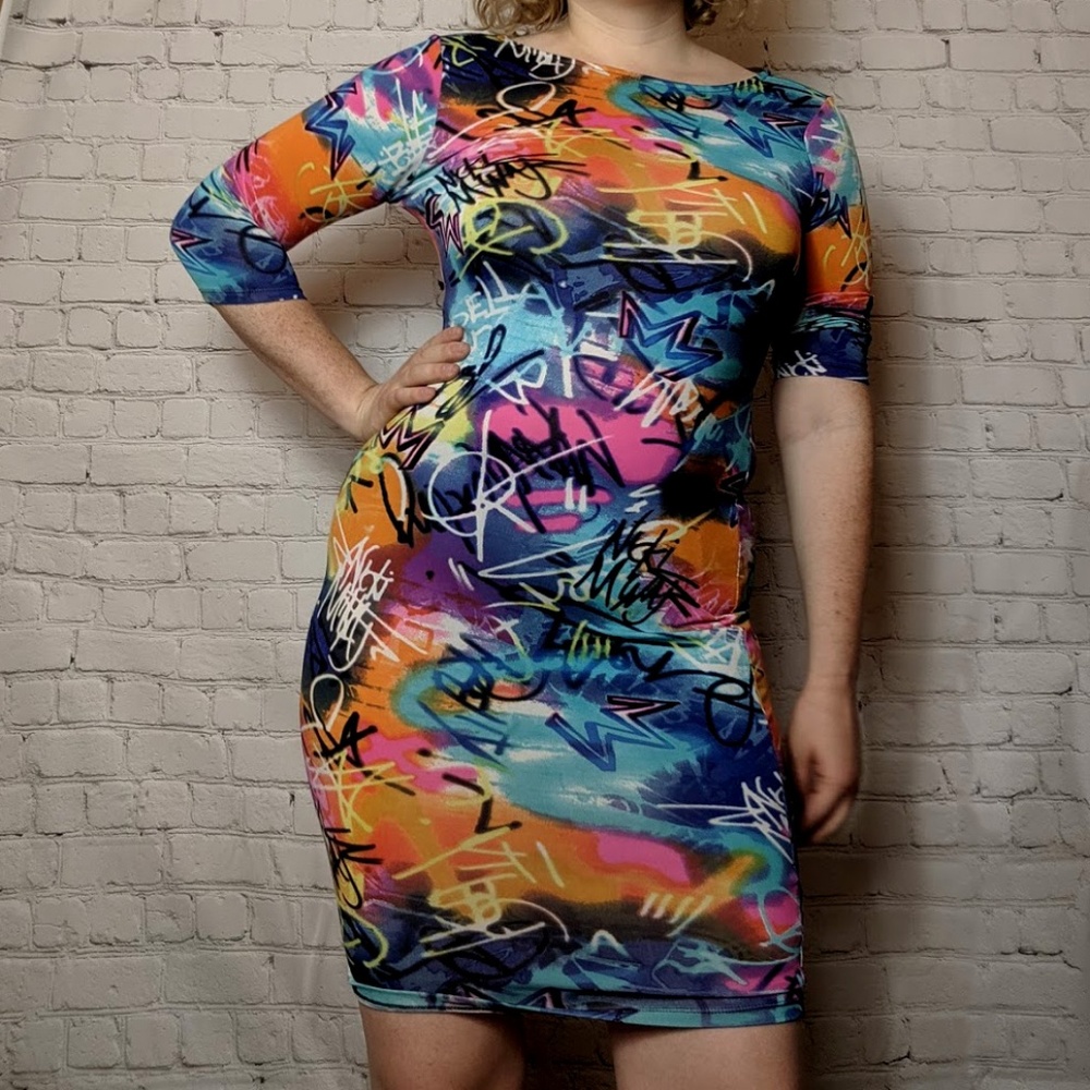 3/$25 Nicki Minaj Signature Graffiti Dress